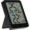 Elektronski sobni termometer, črn ['elektronski termometer', ' merilnik vlažnosti', ' brezžični termometer', ' črn termometer', ' termometer z magnetom', ' stilski termometer', ' termometer za notranje prostore', ' kateri termometer za stanovanje', ' sodoben sobni termometer', ' praktičen termometer', ' kako preveriti raven udobja zraka']