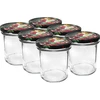 Kozarec 350 ml z barvnim pokrovčkom - 6 kosov ['za vlaganje in predelavo', ' za džem', ' za kompot', ' za povidli', ' slivov', ' slivovo', ' iz breskev', ' breskov', ' sadni', ' za sladico chia', ' višnjev džem']