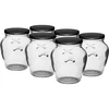 Kozarec Amfora 580 ml (fi 82) s črnim pokrovčkom, 6 kos. - 8 