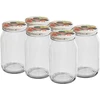 Kozarec TO 900 ml z barvnim pokrovčkom fi82/6 - 6 kosov. ['kozarec za vlaganje', ' kozarec 900 ml', ' kozarec z navojnim pokrovčkom', ' kozarec z barvnim navojnim pokrovčkom', ' kuhinjski kozarec', ' stekleni kozarec', ' kozarec za drobne predmete', ' kozarec za kompot', ' kozarec za gobe', ' kozarec za džem', ' kozarci z navojnim pokrovčkom']