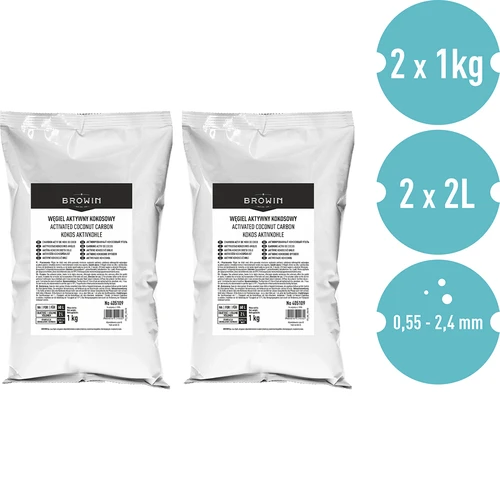 Aktivno kokosovo oglje 1 kg x 2 – komplet - 2