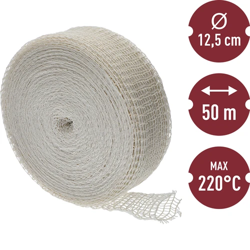 Bela mesarska mrežica, 12,5 cm × 50 m, s toplotno odpornostjo do 220 °C - 3