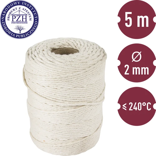 Beli bombažni mesarski sukanec (240°C) 55 m - 3