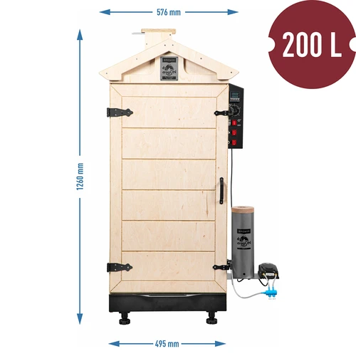Brezokvirni prekajevalnik dragON PLYWOOD NATURE z digitalnim krmilnikom, 200 L - 8