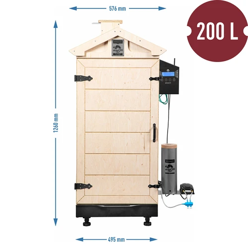Brezokvirna prekajevalnica dragON PLYWOOD NATURE z Wi-Fi, 200 L - 8