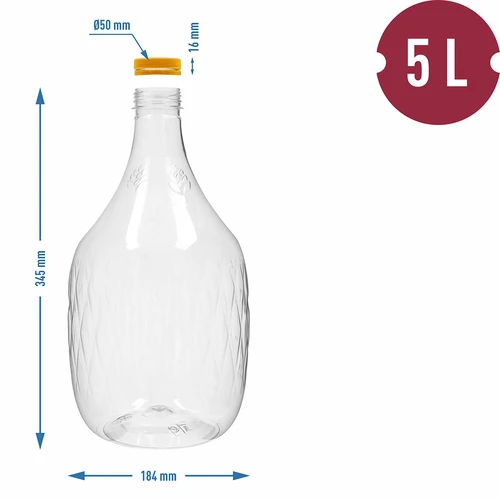 Damižana Dama 5 L PET, s pokrovčkom - 4