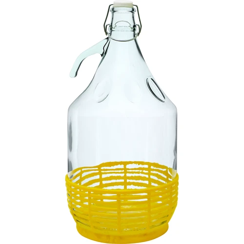 Damižana Dama 5 L - plastična košara, žično zapiralo