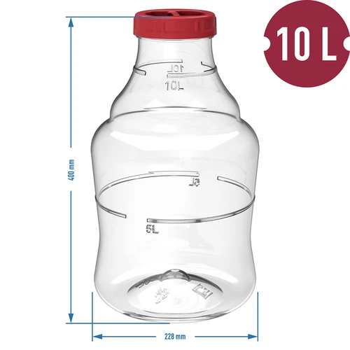 Damižana za vino, lahka, nelomljiva, z nosilnimi trakovi, 10 l - 6