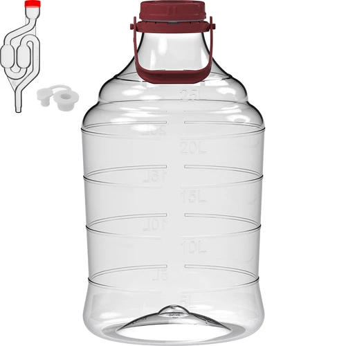 Damižon za vino, lahek, nelomljiv, z ročajem, 25 L - 2