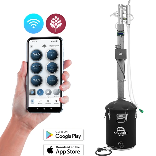Destilacijski komplet hawkSTILL »Hladni prsti« 60 L + sistem Wi-Fi IQ z zaslonom LCD