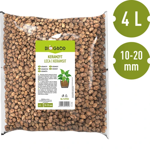 Ekspandirana glina za lončnice, vrtnarstvo in gozdove v steklu, 10–20 mm, 4 L - 5