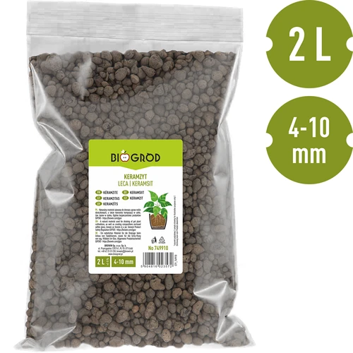 Ekspandirana glina za lončnice, vrtnarstvo in gozdove v steklu, 4–10 mm, 2 L - 3