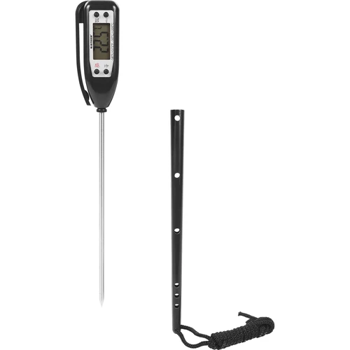 Elektronski kuhinjski termometer (-50 °C do +300 °C) z zaščitnim etuijem, črn