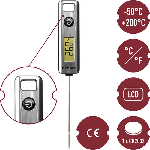 Elektronski kuhinjski termometer, LCD (-50°C do +200°C) - 5