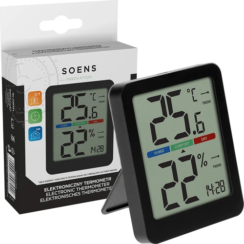 Elektronski sobni termometer, črn - 8