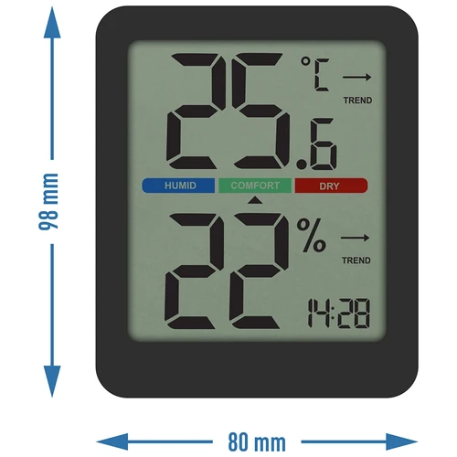 Elektronski sobni termometer, črn - 9