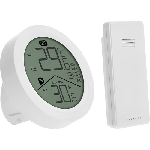 Elektronski termometer Soens – z zunanjim tipalom, okrogel bel - 2