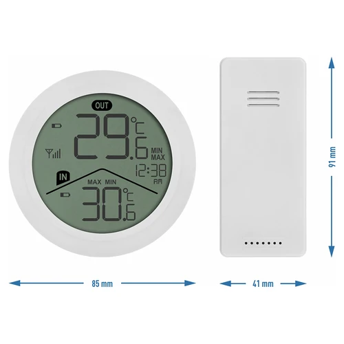 Elektronski termometer Soens – z zunanjim tipalom, okrogel bel - 5