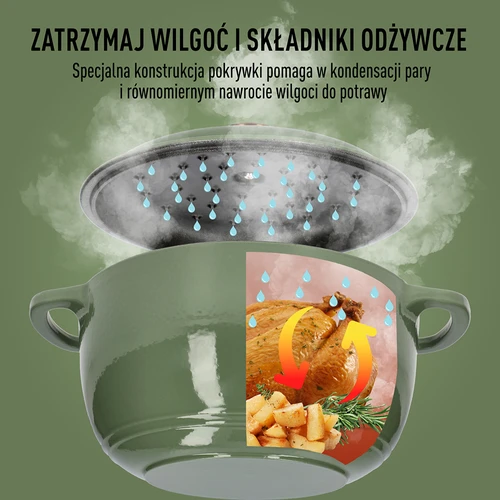 Emajliran litoželezni lonec – v žajblovi barvi, 4 l - 6