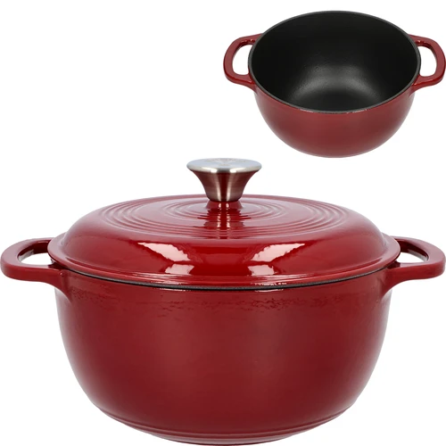 Emajlirani litoželezni lonec - bordo, 4 l