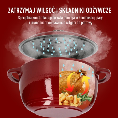 Emajlirani litoželezni lonec - bordo, 4 l - 6