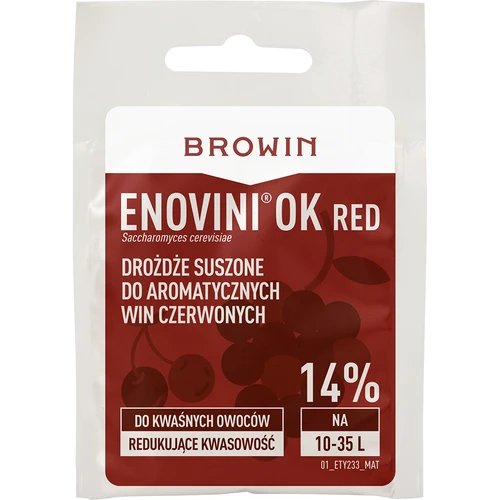 Enovini® OK RED - vinske kvasovke, ki znižujejo kislost, 7 g