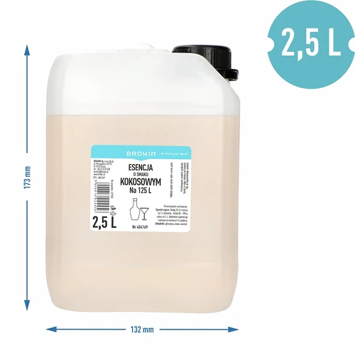 Esenca s kokosovim okusom, 2,5L, za 125L končnega napitka - 3