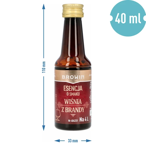 Esenca z okusom Višnja z brandyjem, 40 ml - za 4 L - 6