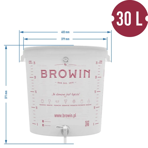 Fermentacijska posoda 30 L s pokrovom in pipo - 9