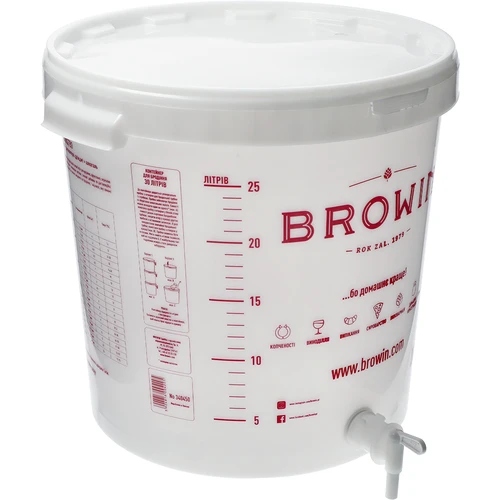 Fermentacijska posoda 30 L s pokrovom, pipo in veho UA - 3