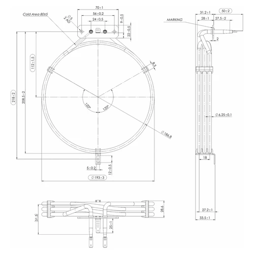 Grelni element za prekajevalnico - 2,7kW - 4