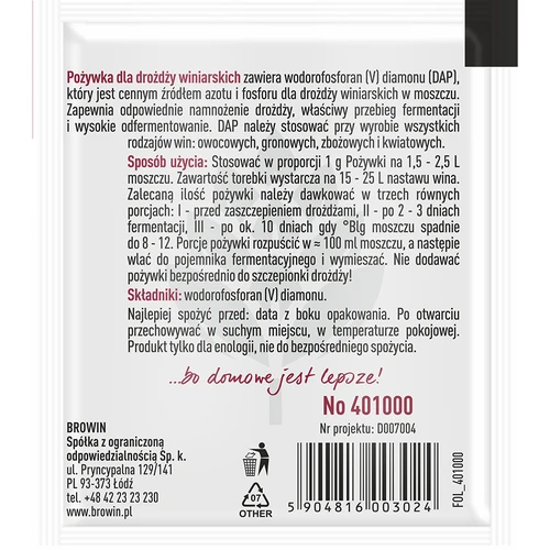 Hranilo za vinske kvasovke, 10 g - 2