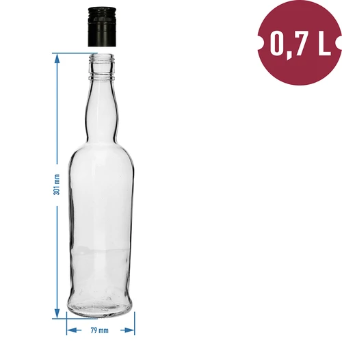 Kapitanova steklenica 700 ml z navojnim pokrovčkom, 1 kos - 4