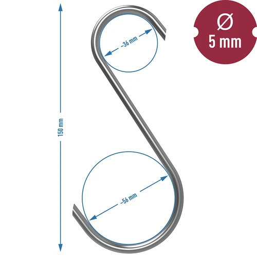 Kavlji za prekajanje – S, odrezani pod 45°, 5 mm x 150 mm, 5 kosov. - 7