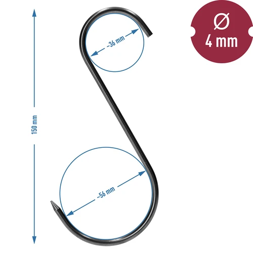 Kavlji za prekajevanje – S, ostro koničeni, Ø 4 mm × 150 mm, 5 kosov - 6