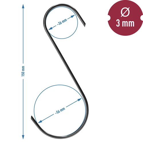 Kavlji za prekajevanje – S, rezani pod 45°, 3 mm x 150 mm, 5 kosov. - 6