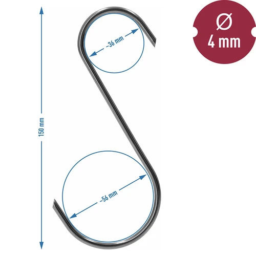 Kavlji za prekajevanje - S, rezani pod 45°, 4 mm x 150 mm, 5 kos. - 6