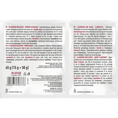 Klarowin Duo Rapid - hitozan + kieselsol, 65 g - 2