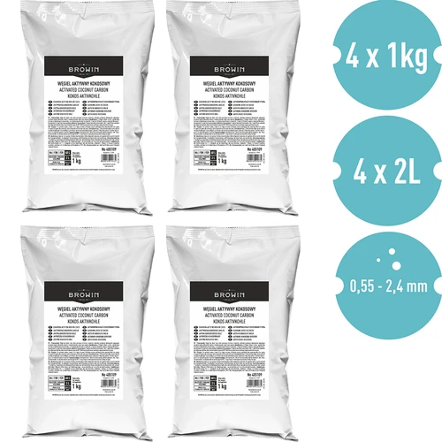 Kokosovo aktivno oglje 1 kg x 4 - komplet - 2