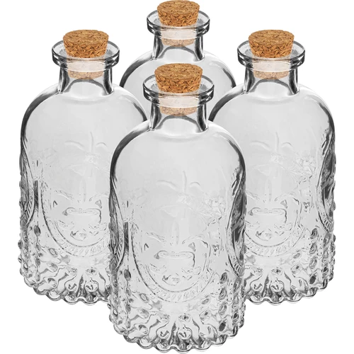 Komplet stekleničk s plutovinastimi zamaški, 240 ml - 4 kosi