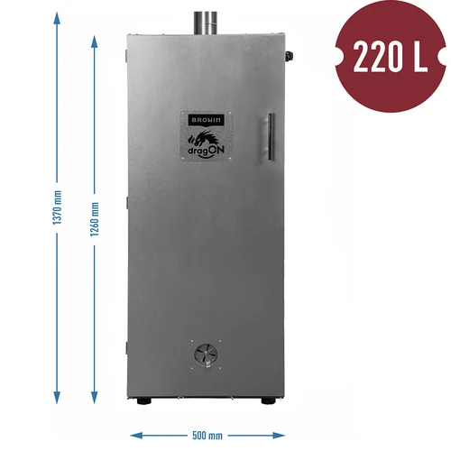 Kovinska prekajevalna komora 250L, s kolesi - 4