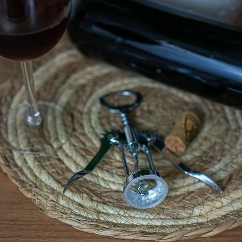Kovinski odpirač za vino - tradicionalni - srebrn - 5