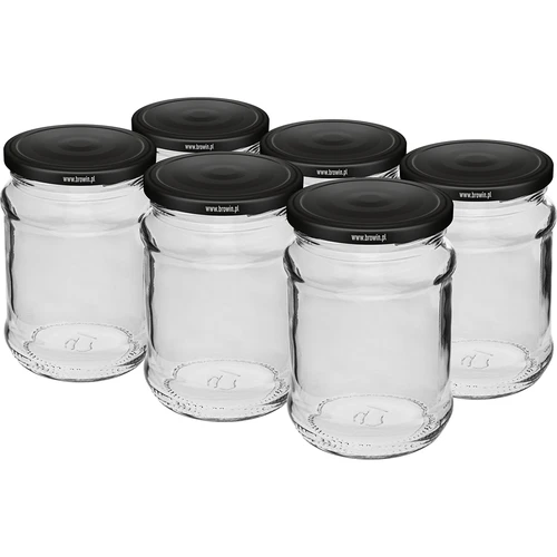 Kozarec 250 ml fi 66/4 črn pokrovček - 6 kos.