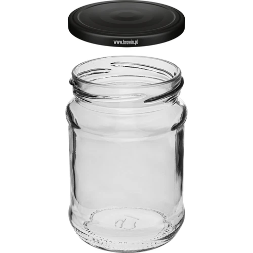 Kozarec 250 ml fi 66/4 črn pokrovček - 6 kos. - 3