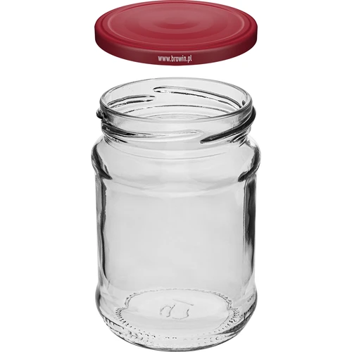 Kozarec 250 ml fi66/4, bordo pokrovček - 6 kos - 3