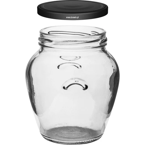 Kozarec Amfora 580 ml (fi 82) s črnim pokrovčkom, 6 kos. - 3