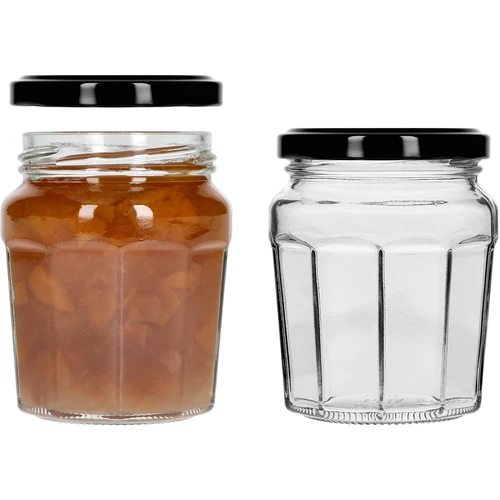 Kozarec Konfitura 230ml s črnim pokrovčkom fi63/4 - 6 kos - 6