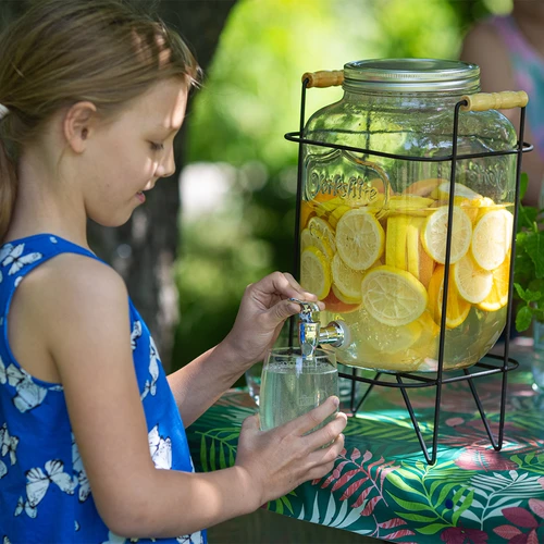 Kozarec Lemonada 8 L - s pipico, na kovinskem stojalu z ročaji - 8