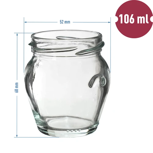 Kozarec TO 106 ml Amfora s črnim pokrovčkom fi 53 - 8 kos. - 6