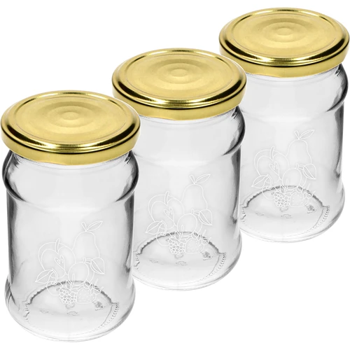 Kozarec TO 300ml s potiskom - mešanica sadja, s pokrovčkom fi66/4 - 3 kosi. - 2